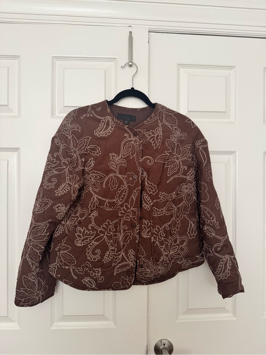 Zara Jackets & Blazers - Zara Brown Floral Quilted Puffer Jacket